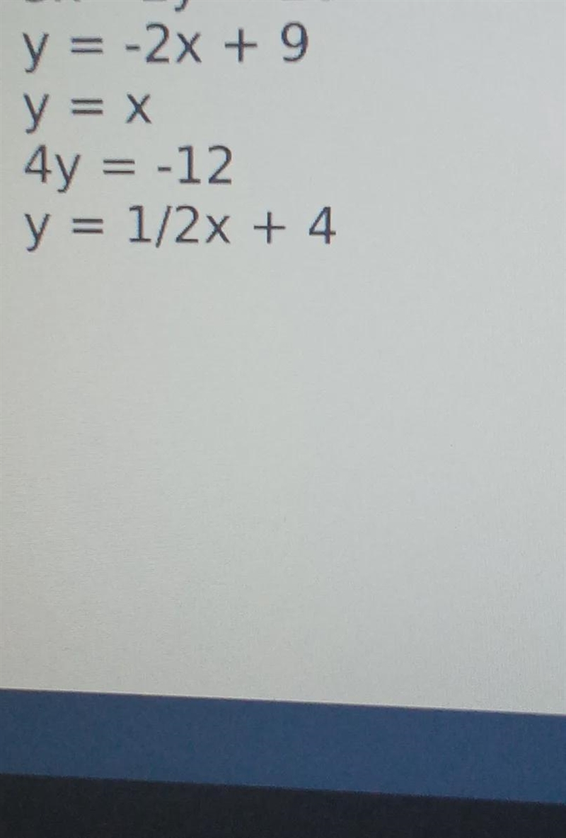 Given the following functions identify the followingslopey interceptx interceptdomainrange-example-1