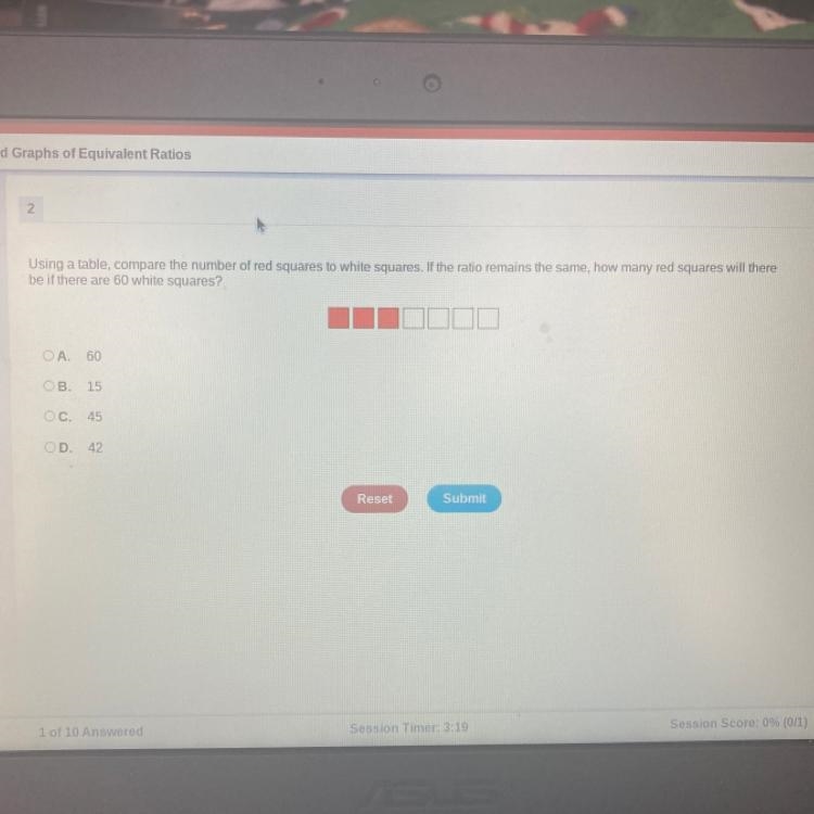 How many red squares will there be if there are 60 squares?-example-1