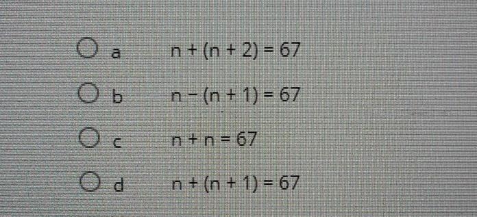 Choose the equation that could be used to find two consecutive integers whose sum-example-1