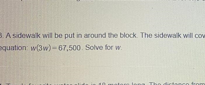 A sidewalk will be put in around the block. The sidewalk will cover an area of 67,500 square-example-1