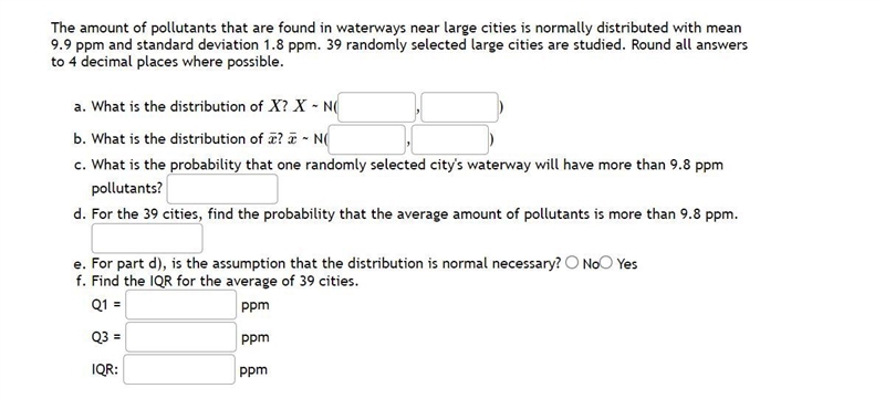 The amount of pollutants that are found in waterways near large cities is normally-example-1