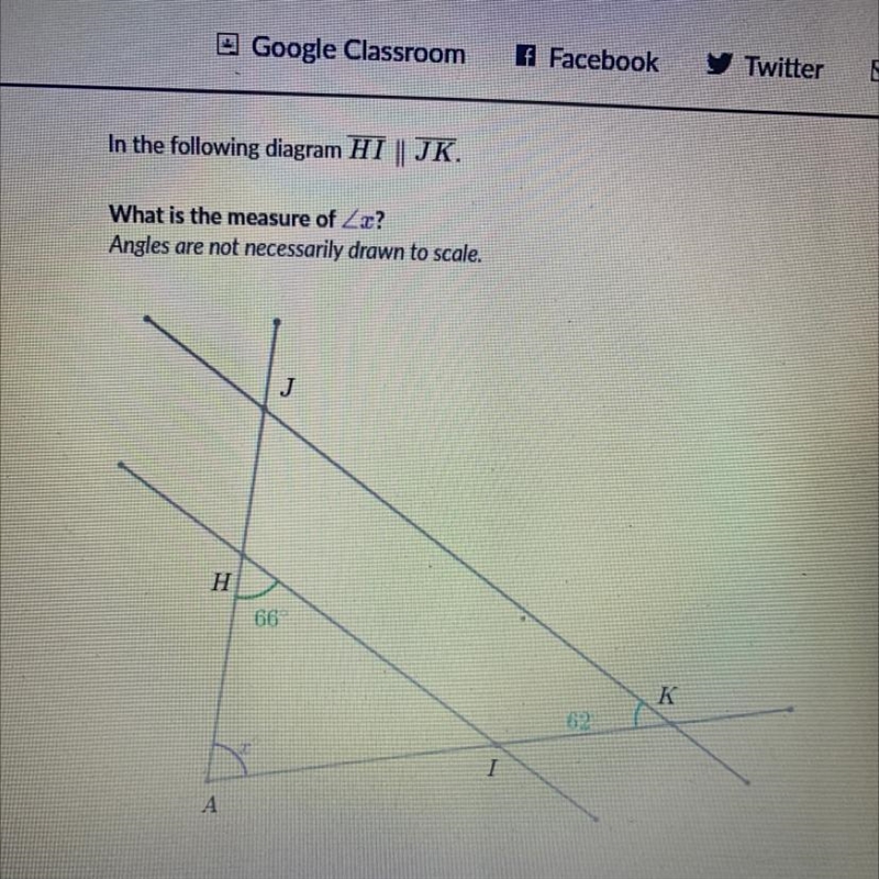 In the following diagram HI || JK.What is the measure of Angles are not necessarily-example-1