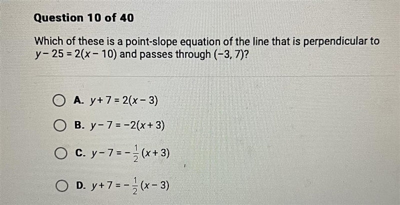 Which of these is a point-slope equation of the line that is perpendicular toy-25 = 2(x-example-1