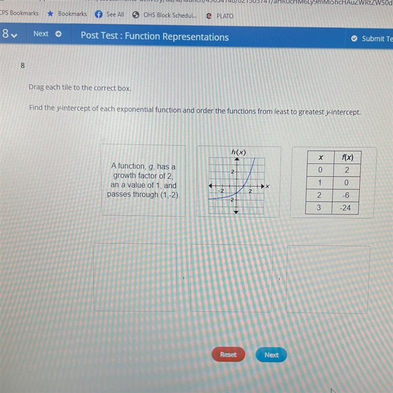 Find the y-intercept of each exponential function and order the functions from least-example-1