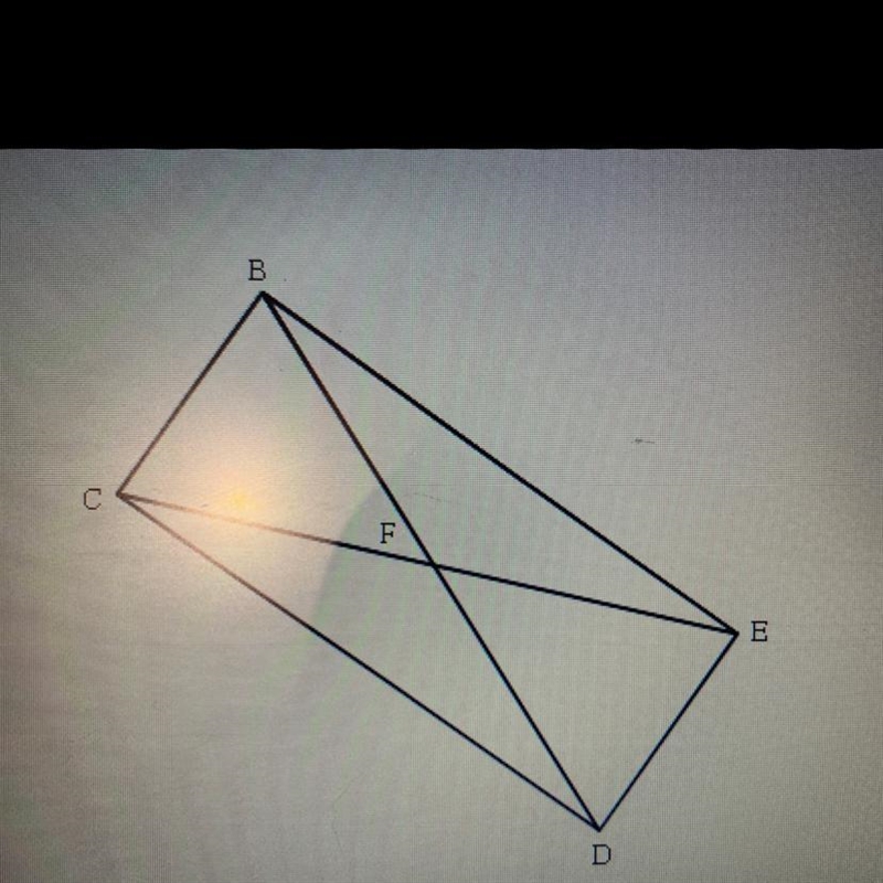 Given rectangle BCDE below. If BF = 22, find EF.-example-1