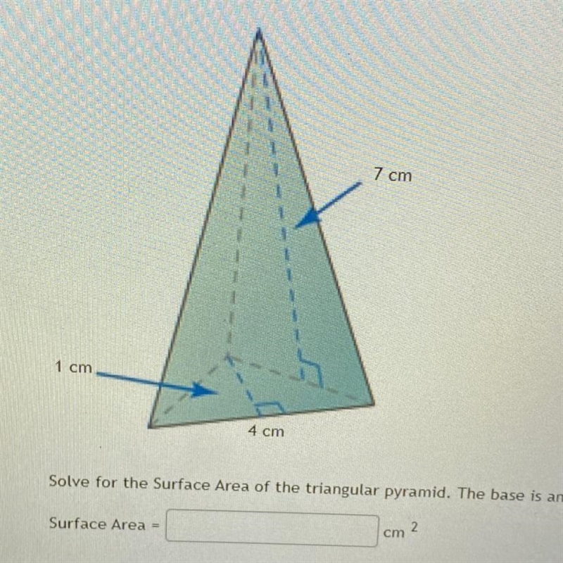 Solve for the Surface Area of the triangular pyramid. The base is an equilateral triangle-example-1