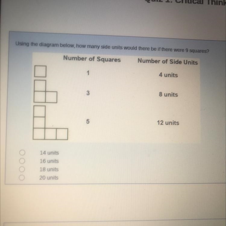 WILL GIVE EXTRA POINTS using the diagram below how many side units would there be-example-1