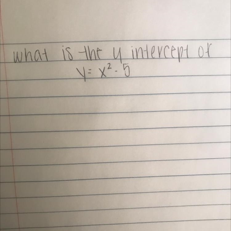 What is the y intercept of у = х2-5-example-1