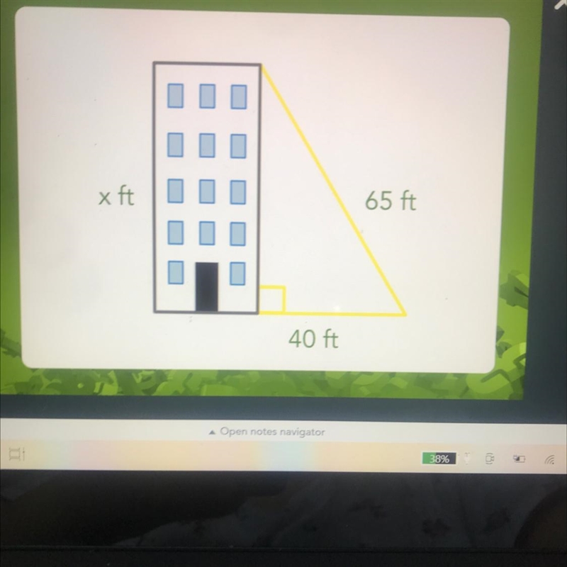 Find the height of the building. Round your answer to the nearest tenth. Explain how-example-1