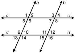 Which pair of angles are congruent? Heeeelp a)1 and 16 b)5 and 18 c)9 and 11 d)12 and-example-1