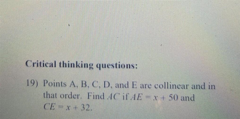 How do I find AC if AE = x + 50 and CE = x + 32-example-1