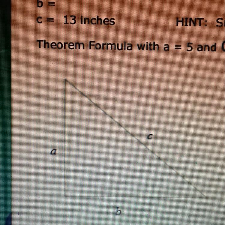 What is the length of the unknown LEG of the right triangle usingthe Pythagorean Theorem-example-1