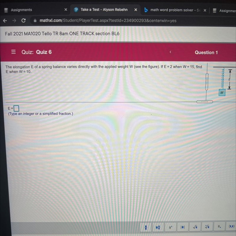 What E is. if E=2 when W=15, find E when W=10-example-1