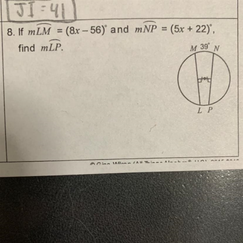 Got stuck, just need help solving the the measure of arc LP.-example-1