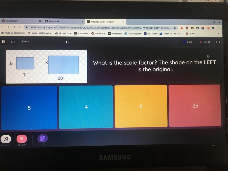 2nd2500II36/15Streak5What is the scale factor? The shape on the LEFTis the original-example-1