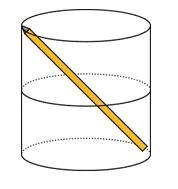 Elena drops her pencil in her cup and notices that it just fits diagonally. The pencil-example-1