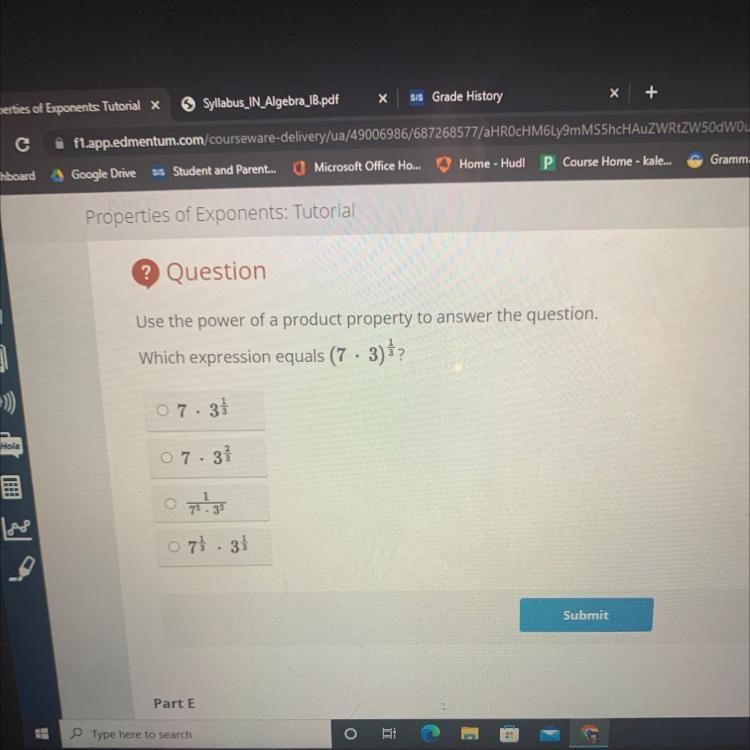 Use the power of a product property to answer the question.Which expression equals-example-1