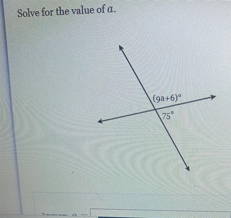 My work is saying solve for the value of a-example-1