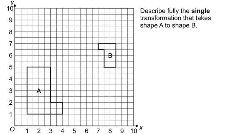 Y 101 9 8 7 CO 6 5 4 3 2 1 A 12 3 4 5 B 6 7 8 9 10 Describe fully the single transformation-example-1