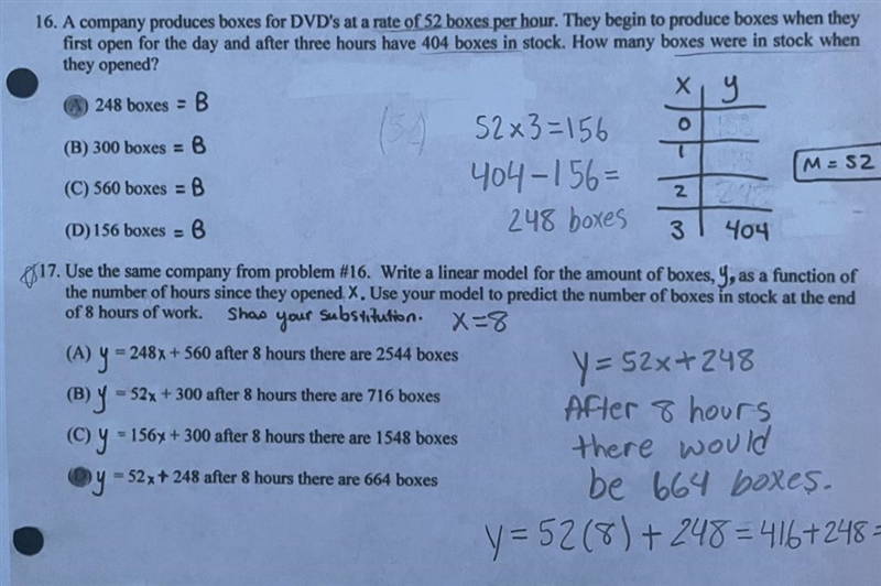 I need help on 16 I’m not sure if my answer is correct and I need help on the table-example-1