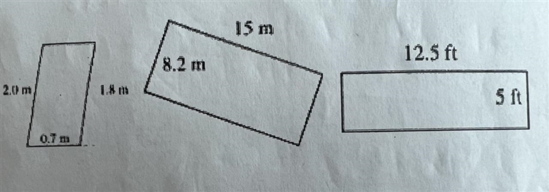 Find the area of the shapes belowMust show all steps including formula and units!-example-1