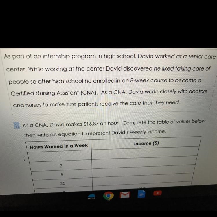 As part of an internship program in high school, David worked at a senior carecenter-example-1