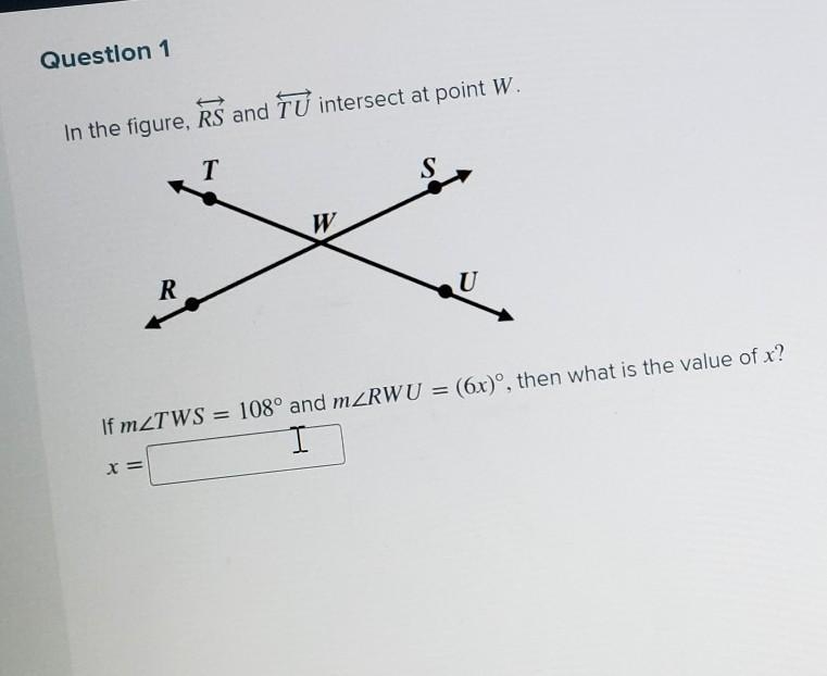 In the figure, rs and tu intersect at point W. If m-example-1