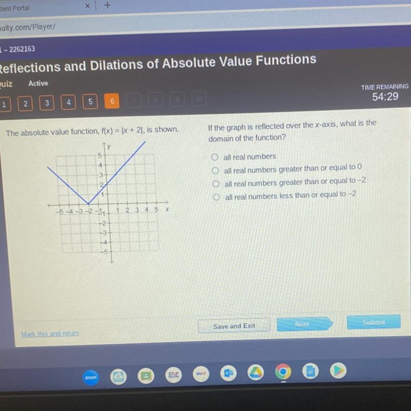 If the graph is reflected over the x-axis, what is the domain of the function?-example-1