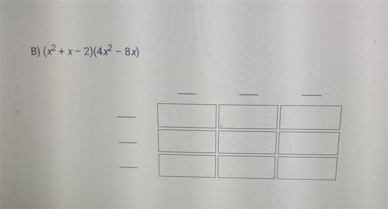 Use the table to find the products od the two polynomials. Write your answer in descending-example-1