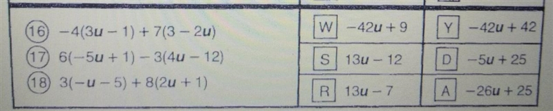 I need help with 16. the answer s which are on the right hand side will reveal a letter-example-1