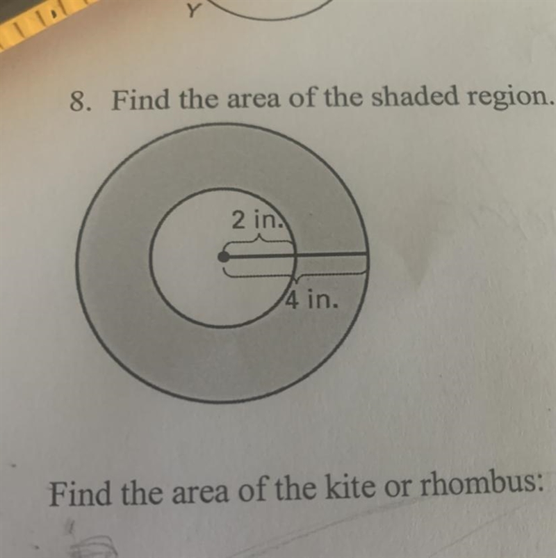 8. Find the area of the shaded region.-example-1