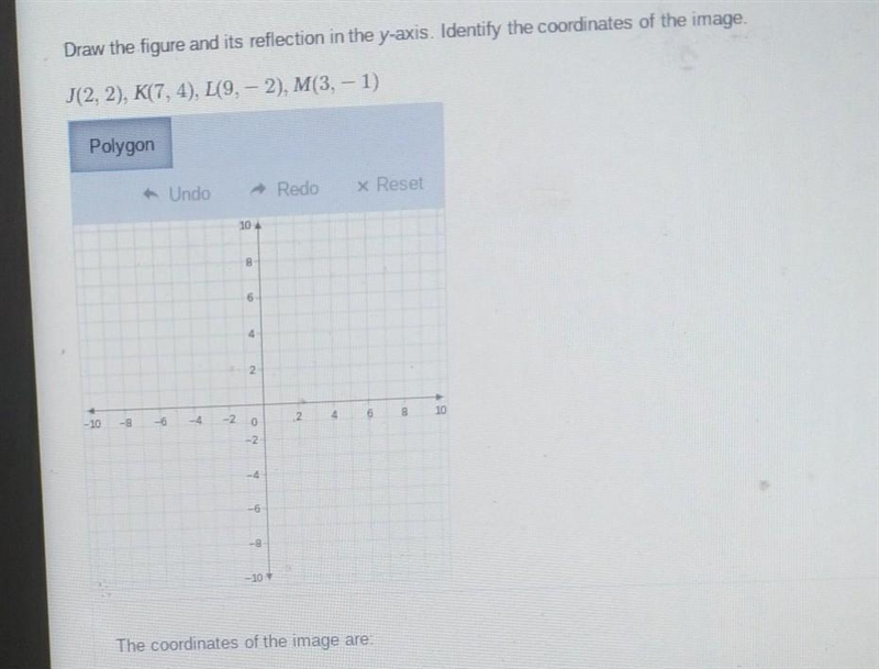 Draw the figure and its reflection in the y-axis. Identify the coordinates of the-example-1