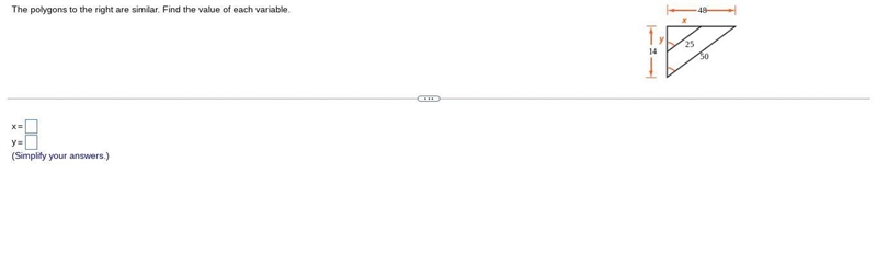 HELPPP PLS The polygons to the right are similar. Find the value of each variable-example-1