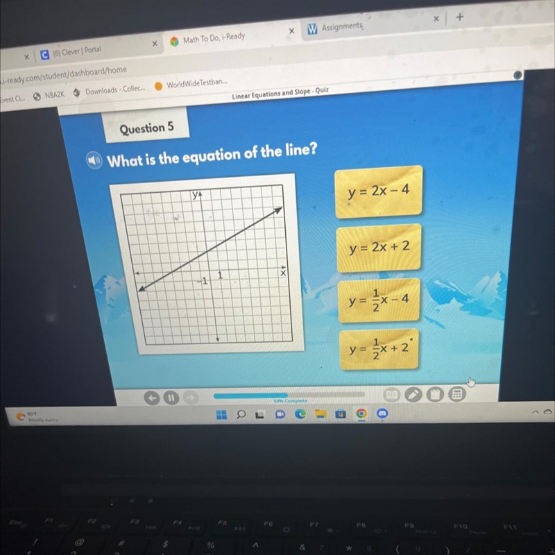 What is the equation of the line?-example-1