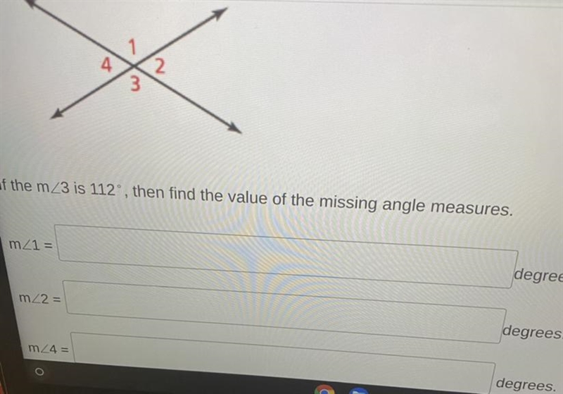 If the m angle3 is 112 then find the value of the missing angle measure-example-1