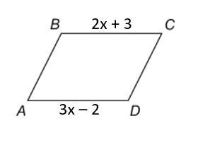 ABCD is a parallelogram. Solve for BC.-example-1