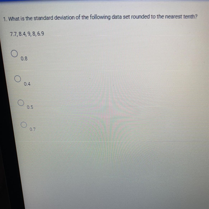 What is the standard deviation of the following data set rounded to the nearest tenth-example-1