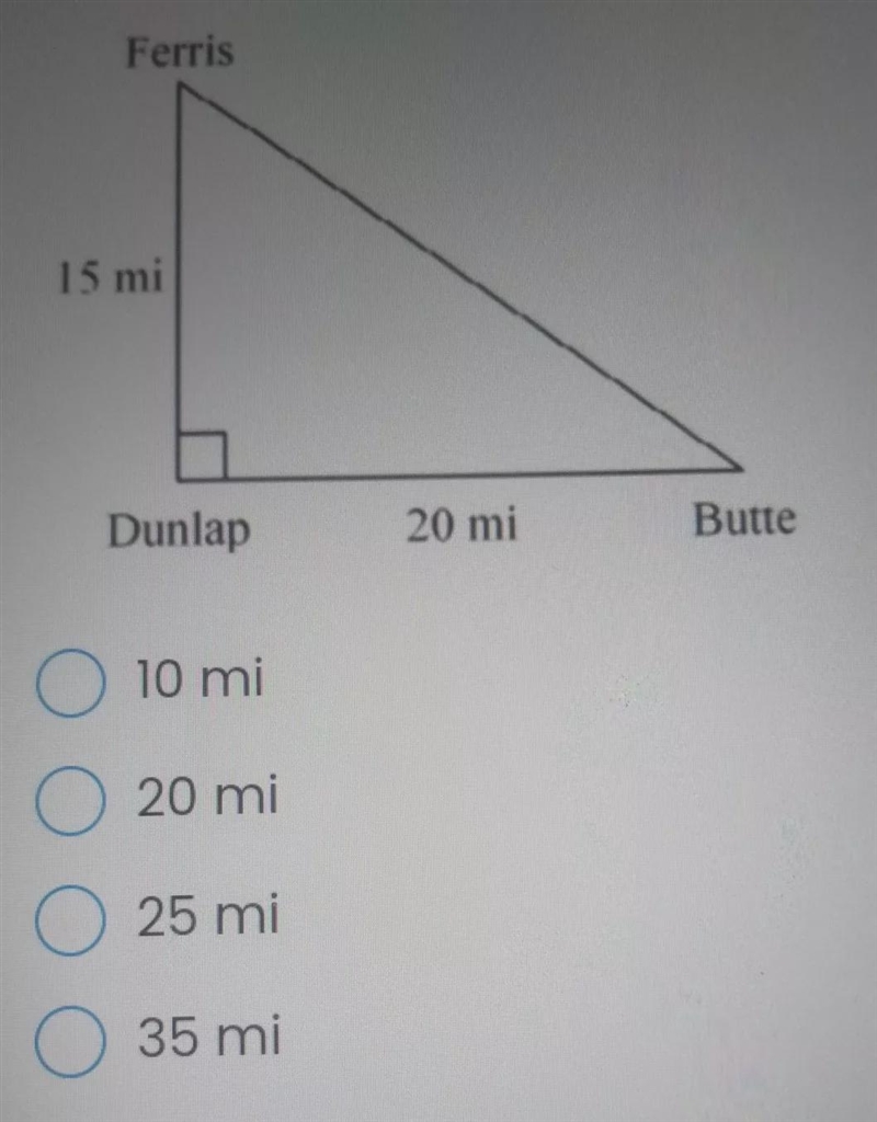 Jashayne used the diagram to compute the distance from Ferris, to Dunlap, to Butte-example-1