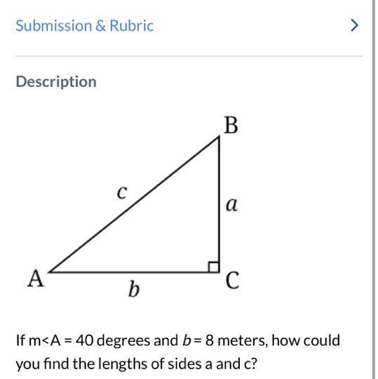 If m you find the lengths of sides a and c?-example-1