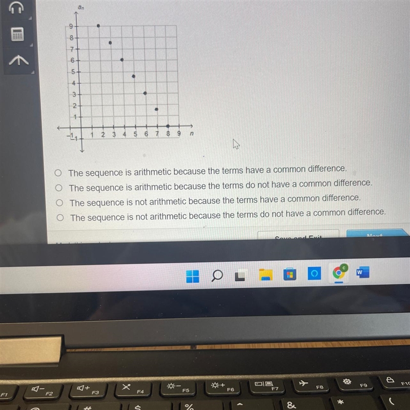 Which of the following is true about the sequence graphed below?-example-1