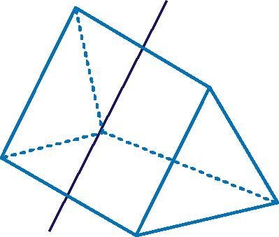 Bella has drawn a line to represent the parallel cross-section of the triangular prism-example-1