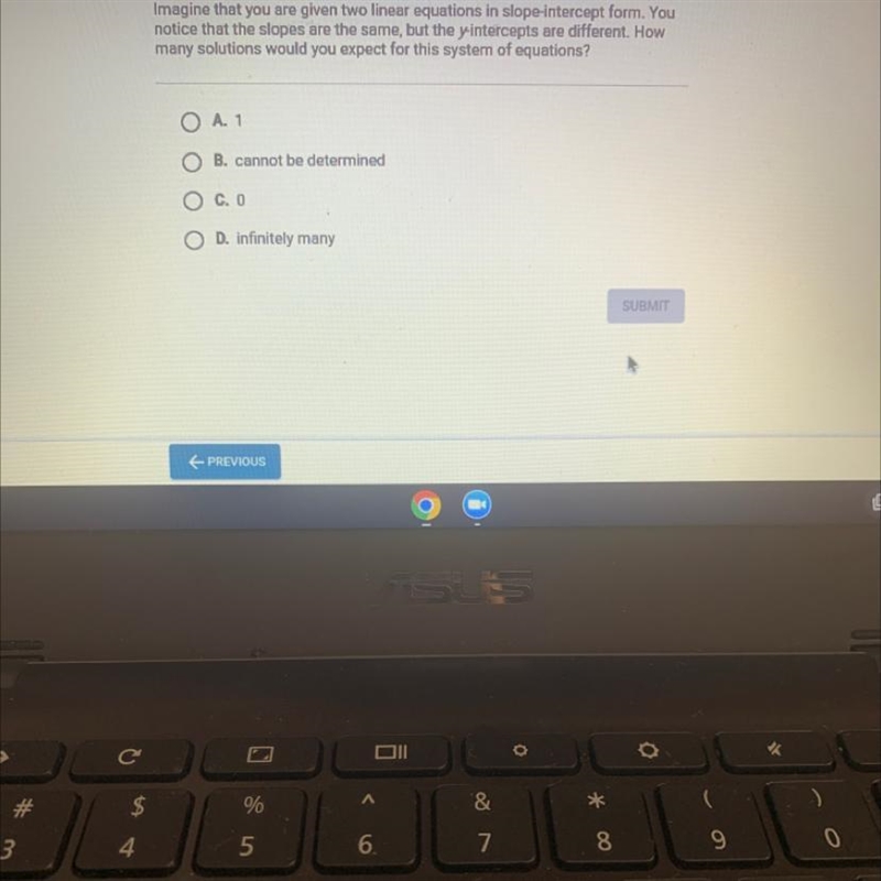 How many solutions would you except for this system of equations?-example-1