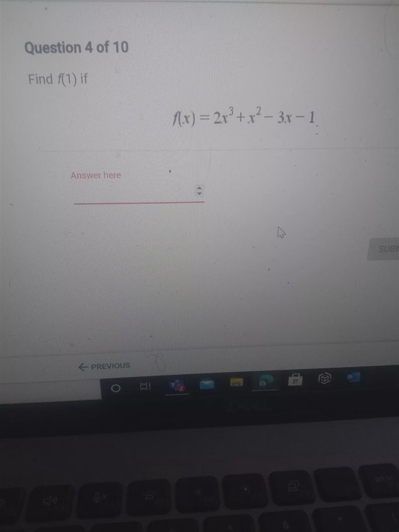 Find f(1) if f(x) = 2x^3 + x^2 - 3x-1-example-1