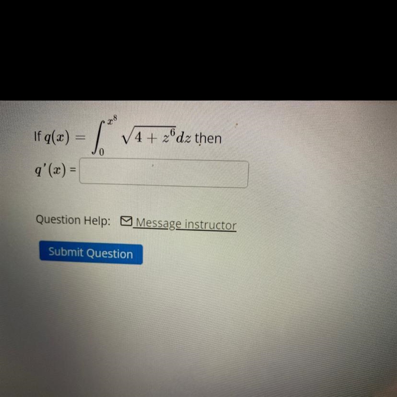 Fq(x) = integrate sqrt(4 + z ^ 6) dz from 0 to x ^ s * then-example-1