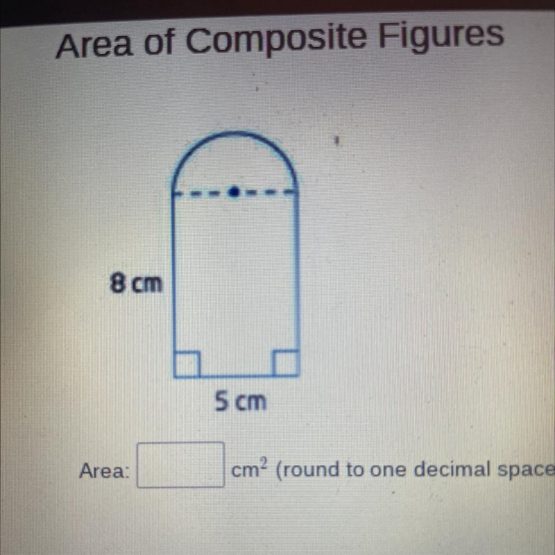 Find the area, round to one decimal space if necessary-example-1