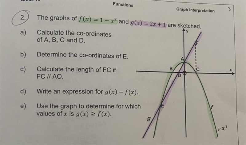 Just need the answer for E!!!! maths functions-example-1