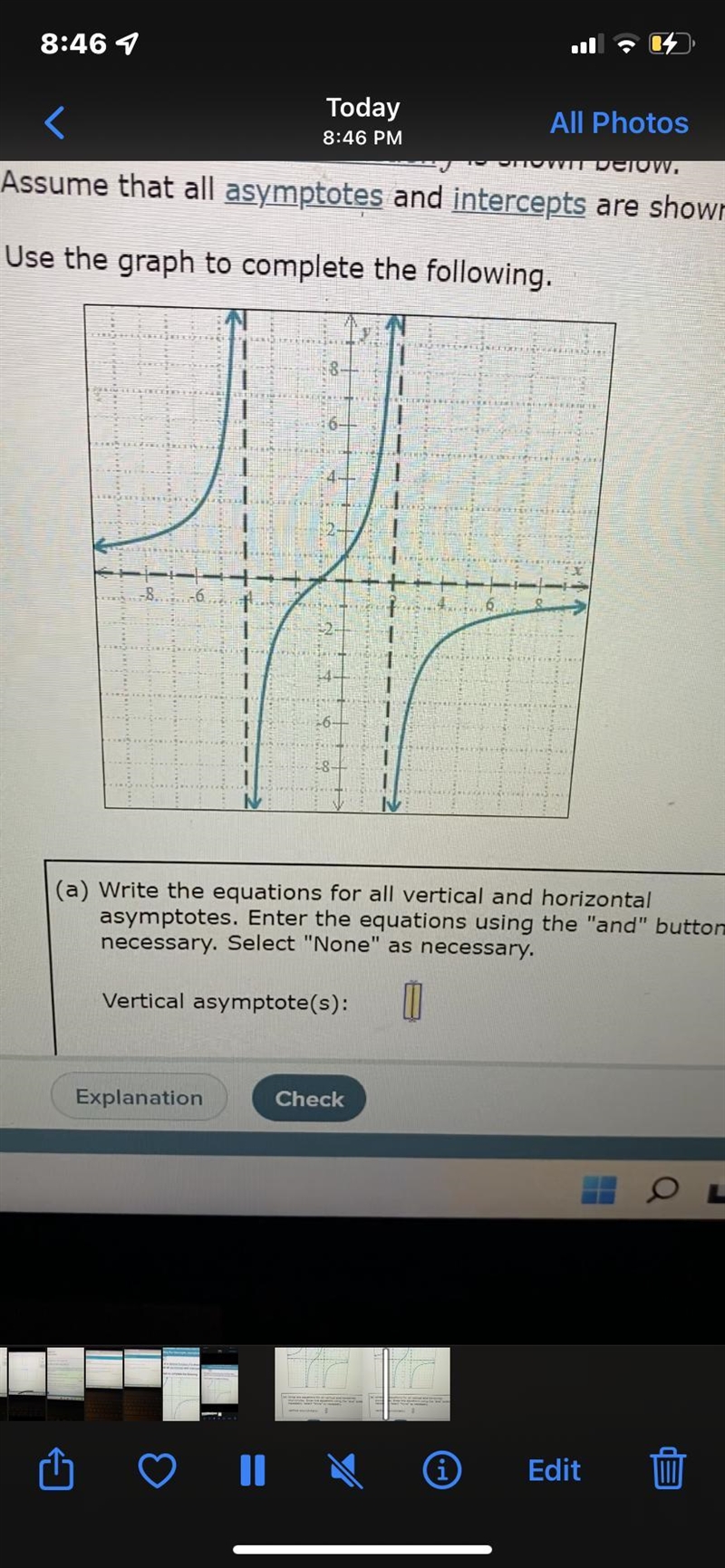 The graph of a rational function f is shown below-example-1