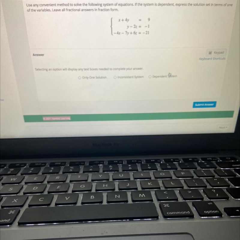 Use any convenient method to solve the following system of equations-example-1