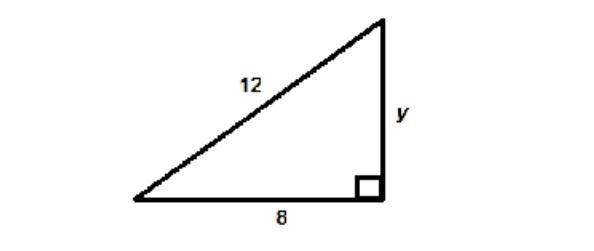 Use Pythagorean Theorem to solve for the value of y. Leave your answer in SIMPLIFIED-example-1