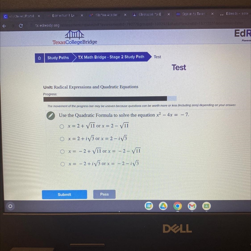 Use the Quadratic Formula to solve the equation-example-1